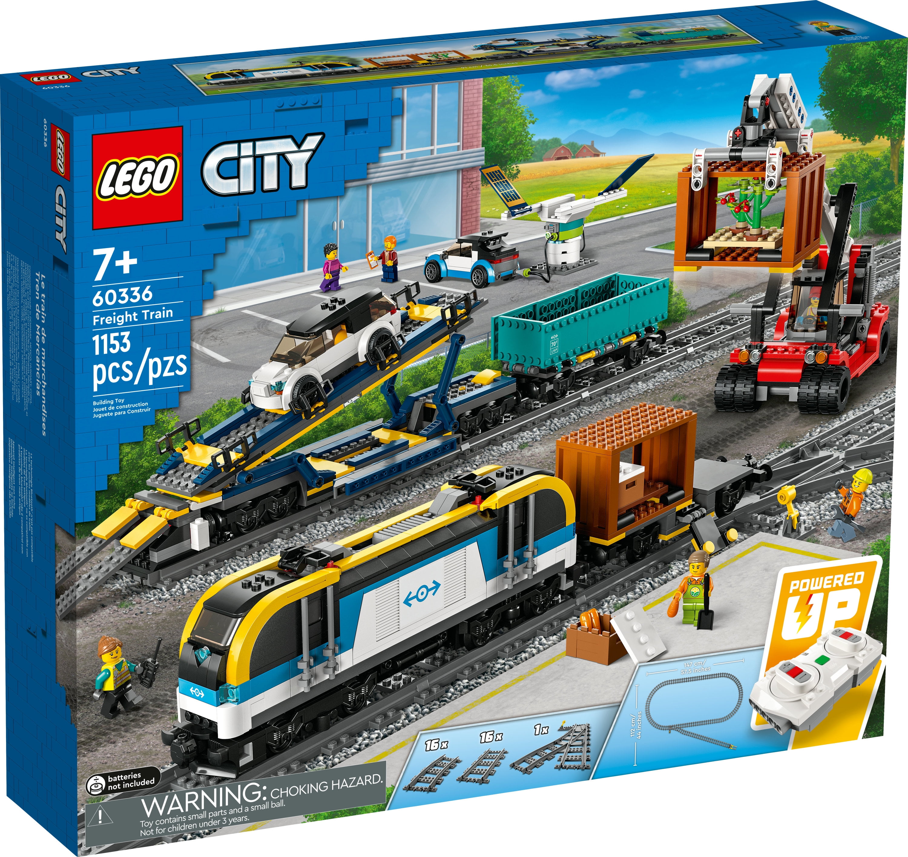 LEGO City Freight Set, 60336 Remote Control Toy Kids Aged 7 with Sounds, 2 Wagons, Car Transporter, 33 Track Pieces and 2 Car Toys - Walmart.com