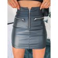 thumbnail image 6 of Seyurigaoka Summer Women High Waist PU Leather Bodycon Midi Dress Evening Party, 6 of 6