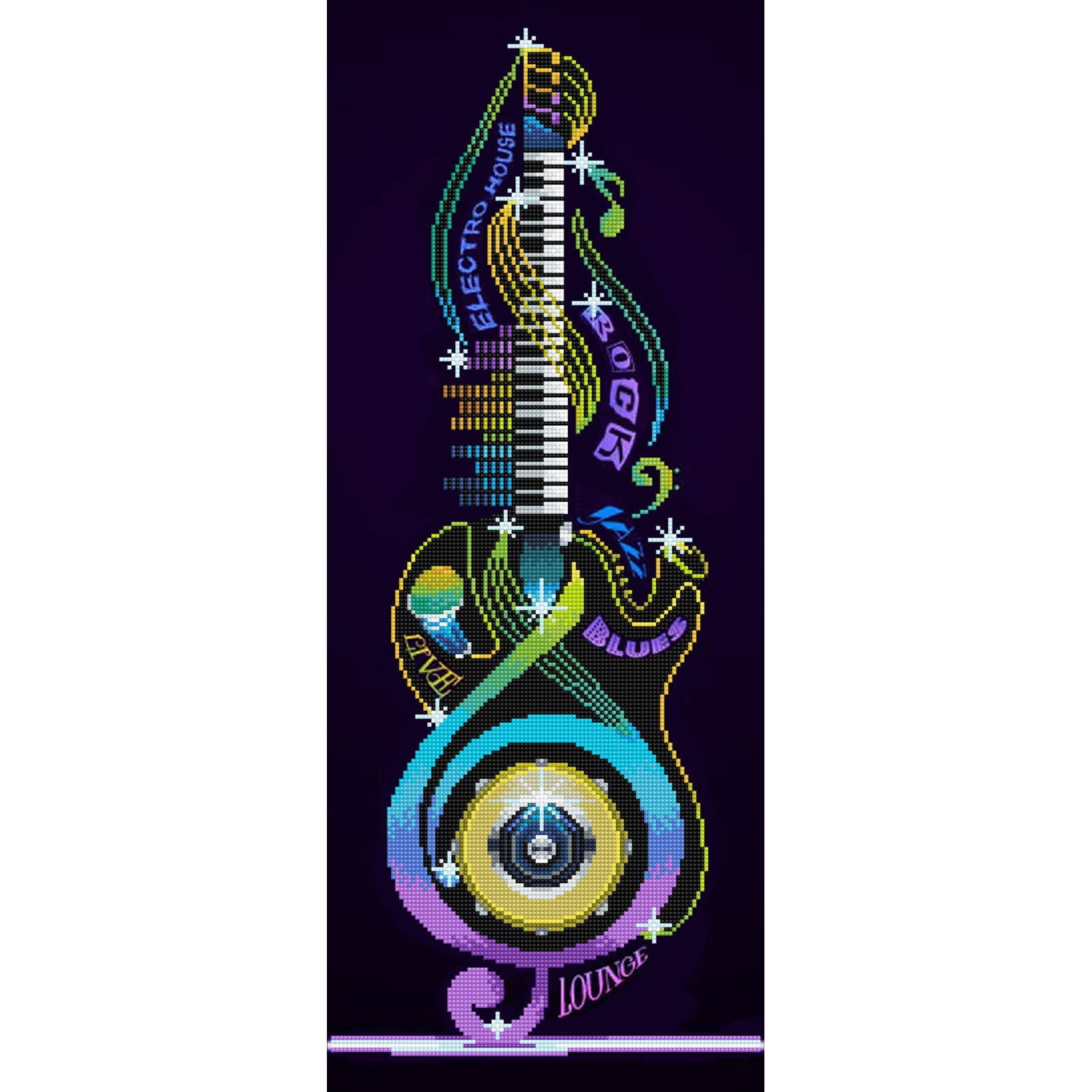 Diamond Dotz Guitar Icon Diamond Painting Kits for Adults - Diamond Art Kits a Relaxing Creative Craft Kit with Dotz Gems 12x30