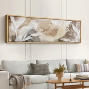 IDEA4WALL Extra Large Framed Canvas Print Wall Art Whispers of Nature An Abstract Watercolor Artwork Wilderness Antique Retro Fine Art Decorative Relax/Calm for Home Decoration - 60x20