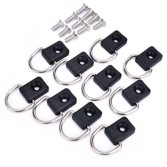 Sidaley 10 piezas de acero inoxidable Kayak Tie Downs RV Trailer Truck Bed Anillos de amarre Hebilla Floor Boat Parts Accesorios D Hook Type2 NO2 Sidaley VI014750-01