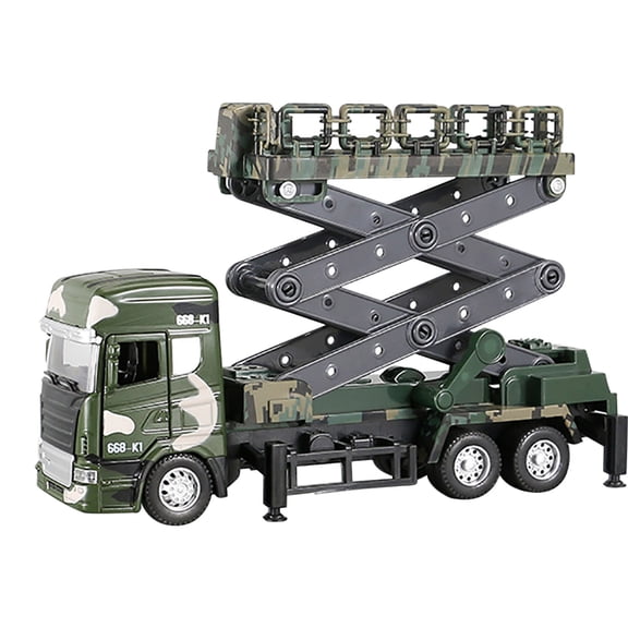 Alloy Military Car Model, Die-cast Vehicle with Lift Function and Light Effects, Simulation Army Truck with Opening Doors, Toy Vehicle for 3-8 Years