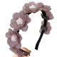 thumbnail image 1 of 1 diadema de corona de simulación de resina con decoración de flores de diamante, color pasta de frijoles., 1 of 5