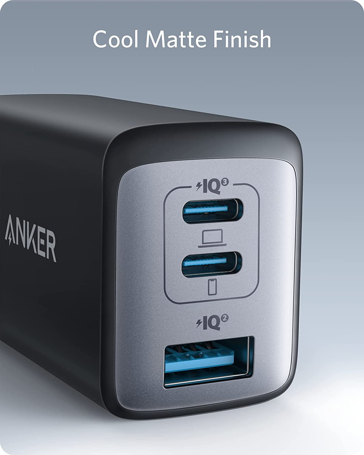  Anker Cargador USB C, cargador 735 (Nano II 65W), PPS de 3  puertos compacto y rápido plegable para MacBook Pro/Air, iPad Pro, Galaxy  S23, Dell XPS 13, Note 20/10+, iPhone 15/Pro
