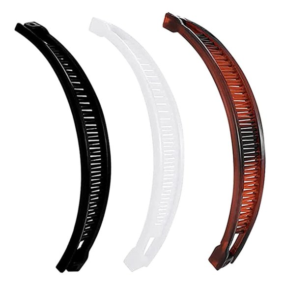 3 pinzas para el pelo, peines vintage para remachador, pinzas para el pelo de plátano, pinzas para el pelo, accesorios para el pelo para mujeres, pinzas y pasadores, pinzas para el pelo (negro, blanco