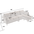 thumbnail image 3 of Convertible Sectional Sofa, Free Combination Comfy Couch, L Shaped Couch with Storage, Modern 4 Seat Modular Sofa for Living Room, Apartment, Office, 3 of 9