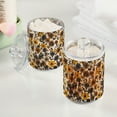 thumbnail image 2 of Yayeee 2 Pack Qtip Holder Dispenser for Bathroom with Lid Cotton Swab Canister, Brown Flowers, 2 of 6