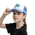 thumbnail image 5 of PAYOHTO Kids Blue Nautical Marine Themed Baseball Hat Back Adjustable Mesh Breathable Hats Sky Blue Trucker Cap Outdoor Fishing Sun Caps for Boys or Girls ages 4-10, 5 of 9