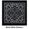 thumbnail image 2 of Black White Paisley 2 Design Print Cotton Bandana (22 inches x 22 inches), 2 of 2
