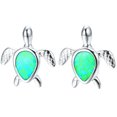 thumbnail image 2 of kcavykas 925 Opal Sea Turtle Earrings for Women – Sterling Silver Birthstone Studs, Ocean Animal Jewelry Gift, Cute Everyday Wear, Elegant Turtle-Themed Accessories Green, 2 of 7