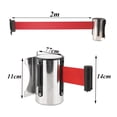 thumbnail image 2 of Retractable Barrier Belt Retractable Barrier Barriers Ropes Stainless Steel Safety Barrier Crowd Control Retractable Rope Barrier with Accessories, 2m, 2 of 7