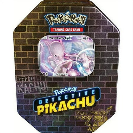 Pokemon - Detective Pikachu Collectible Tin - MEWTWO GX (1 Foil & 6 Packs)