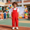 thumbnail image 2 of Staki Kids Girls Boys Solid Spaghetti Strap Short Overalls Toddler Boy Girl Romper Overall Shorts Suspender Romper Adjustble Shoulder Strap Newborn Baby Clothes 3T 4T 5T Red,9-10 Years, 2 of 9