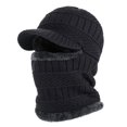 thumbnail image 1 of Gorro de pasamontañas de punto de invierno, máscara de esquí para ciclismo cálida, sombrero a prueba de viento, negro, 1 of 3