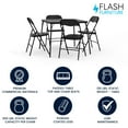 thumbnail image 3 of Flash Furniture Madison 5-Piece Portable Folding Card Game Table and Chairs Set, Black, 3 of 14