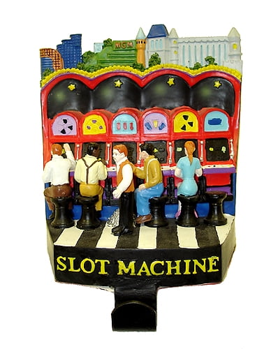 5.75" Red and Black Casino Gambling Slot Machine Christmas Stocking Holder