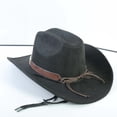 thumbnail image 4 of Chapeau de Cowboy Western Classique Mode Chapeau Jazz pour Extérieur Usage Quotidien à Travers les Saisons Style Occidental Discret, 4 of 7