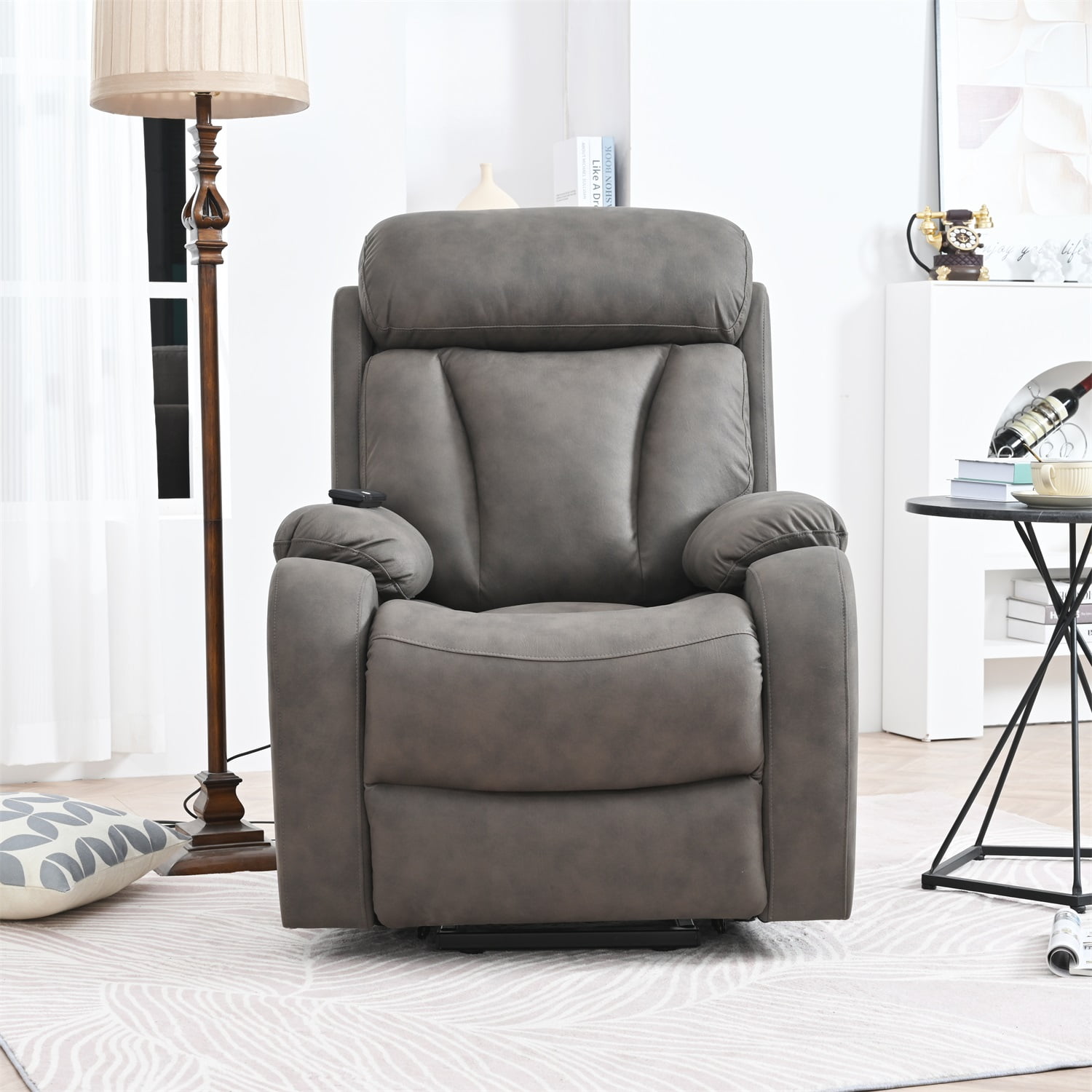 Resenkos Massage Recliner Chair, Fabric Recliner Sofa Home Theater Seating with Lumbar Support, Power Lift Recliner Chair for Living Room, Brown-1 Resenkos Massage Recliner Chair, Fabric Recliner Sofa Home Theater Seating with Lumbar Support, Power Lift Recliner Chair for Living Room, Brown-1