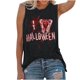 thumbnail image 1 of Camiseta sin mangas de Halloween para mujer, camiseta sin mangas con estampado gráfico divertido de playa de verano para adultos, blusa Fridja  gh1012, 1 of 6