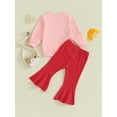 thumbnail image 4 of Bagilaanoe 2Pcs Baby Girl Valentine’s Day Clothing Sets Toddler Print Long Sleeve Sweatshirt Tops + Flare Trousers 6M 9M 12M 2T 3T 4T Kids Pants Set, 4 of 9