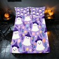 thumbnail image 3 of Homewish Witch Ghost Queen Sheets for Girls, Halloween Theme Queen Sheet Sets, Lilac Pink Yellow, 4 Pieces (1 Flat Sheet, 1 Fitted Sheet and 2 Pillowcases), 3 of 4