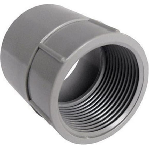 Cantex Conduit Fitting Adapter, 3 in, Threaded, PVC, PVC Coated 5140050