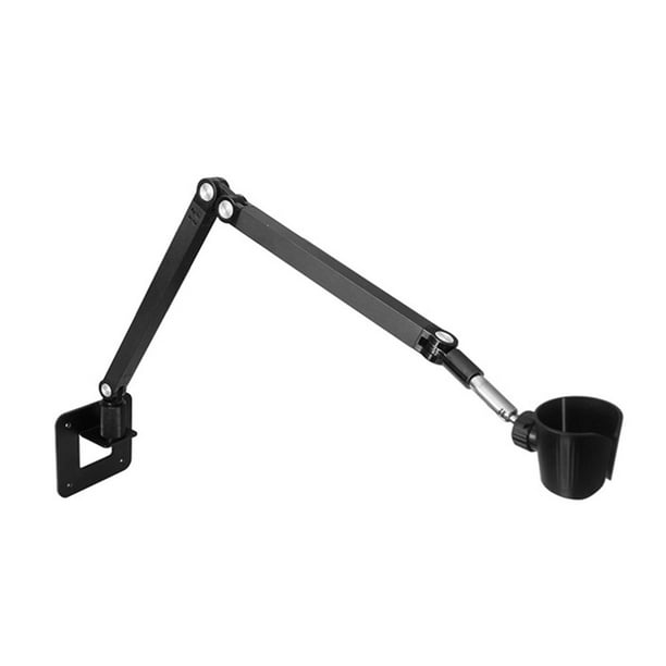 Soporte para secador de pelo, montaje en pared, para el hogar, fácil instalación, ajustable Brazo largo negro