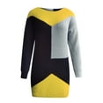 thumbnail image 4 of CEHVOM Automne et Hiver Femmes Robe Chandail à Manches Longues Patchwork Col Rond, 4 of 5