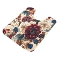 thumbnail image 2 of 2 Piece Soft Bathroom Rug Set Burgundy Hydrangeas Bath Mat and U-Shaped Toilet Contour Rug (16"x24"+20"x24"), 2 of 8