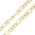 thumbnail image 6 of Nuragold 10k Real Yellow Gold Solid Figaro Link 9.5mm Diamond Cut Pave Chain Bracelet (8"-9") Two Tone Italian Jewelry for Men, 6 of 9