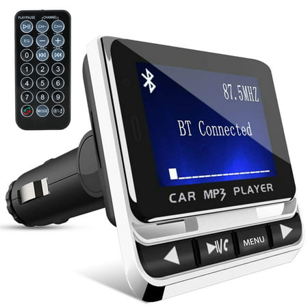 Bluetooth FM transmitter for Car, TSV Wireless Radio Adapter with USB Car Charger for Hands-Free Calling MP3 Music Player, Remote Control FM Receiver