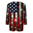 thumbnail image 5 of 4th of July Shirts Red White and Blue Blouse Women Patriotic T Shirts Women Red White and Blue Tops 4th of July Tee Women Independence Day Fashion Printed Round Neck 3/4 Sleeve T-Shirt Top, 5 of 5