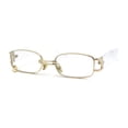 thumbnail image 2 of Pierced Loop Ring Rectangle Metal Rim OG Sunglasses Gold Computer Lens, 2 of 4