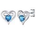 thumbnail image 1 of Pendientes Silvora Dainty con piedras preciosas para mujer, plata de ley, corazón infinito, regalo de joyería para cumpleaños o Navidad, 1 of 7