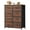 Rustic Brown, variant on GIANNA 7 Drawer Chest Organizer with Fabric Bins, Dresser for Bedroom, Tall Steel Frame, Black