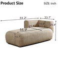 thumbnail image 2 of Shaiailed 64" Camel Upholstered Chaise Lounge Chair Indoor,Right Arm Facing Small Chaise Lounge for Small Space,Fainting Couch Chaise Lounge,Modern Boucle Lounge Chair for Bedroom,Living Room, 2 of 9