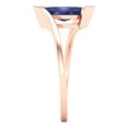 thumbnail image 3 of Solitaire Engagement Ring for Women - 2ct Simulated Tanzanite in 14K Rose Gold Promise Ring, 3 of 6