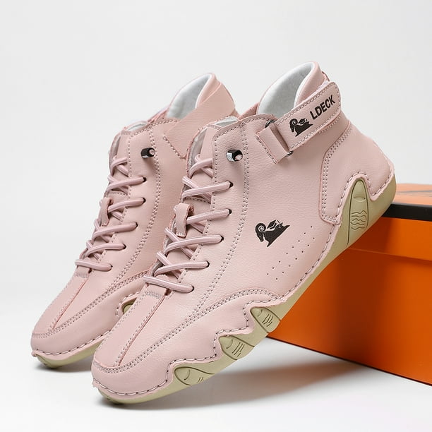 Zapatillas de deporte de moda para hombre zapatos de punta redonda de cuero PU hechos a mano para oficina de trabajo masculina