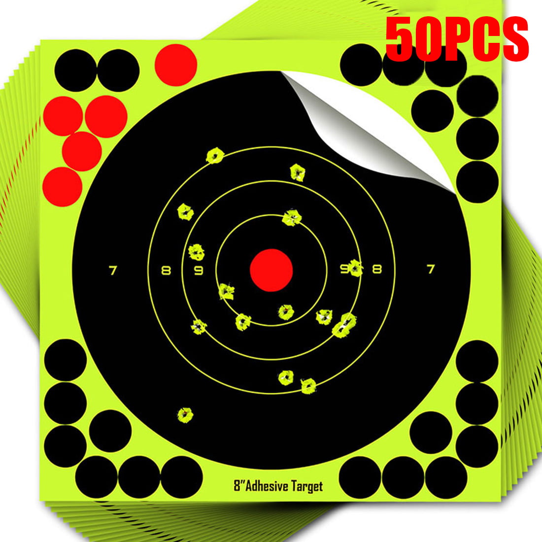 Shooting Targets 8" Reactive Splatter Glow Shot Rifle Florescent Paper Target 