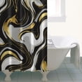 thumbnail image 4 of Black White Gold Marble Pattern Shower Curtain 36"x72" ,Bathroom Decorative Shower Curtains Set with 12 Hooks,Modern Waterproof Washable Shower Curtain, 4 of 6