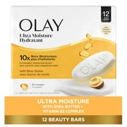 Olay Ultra Moisture Bar Soap, Shea Butter, 3.17 oz, 12 Count