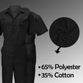 thumbnail image 2 of ACTIVE UNIFORMS Coveralls Workwear Men Short Sleeve Coveralls (Black, X-Small), 2 of 7