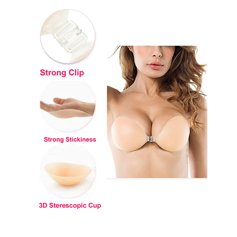 YouLoveIt Self Adhesive Bra Strapless Sticky Invisible Push up Silicone Bra  Sexy Seamless Bra Backless Invisible Sticky Bra with Nipple Cover