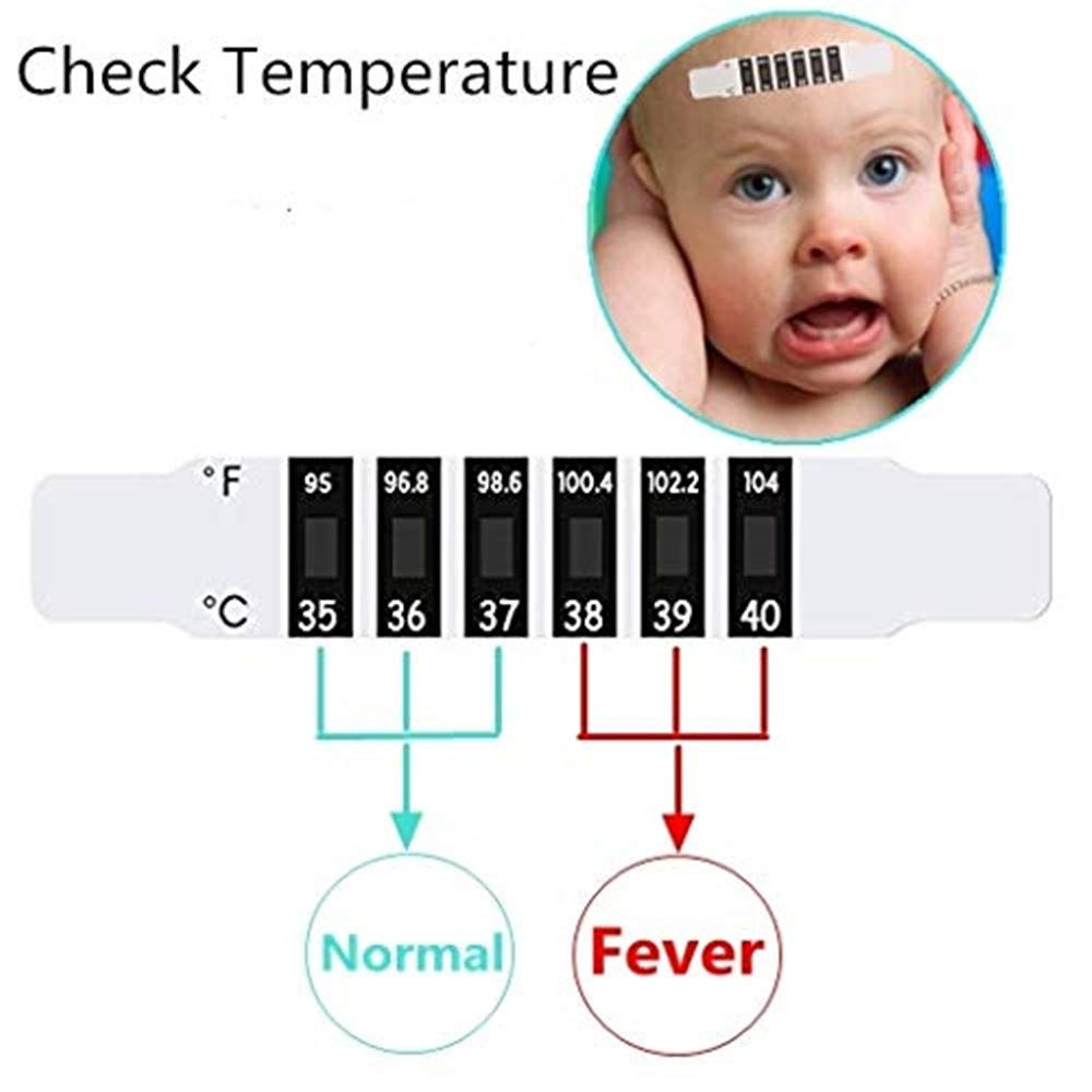Artrylin 11 Pieces Forehead Thermometer Strips Reusable Fever Thermometer  Strip Instant Read Forehead Temperature Thermometer Checking Thermometer