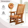 thumbnail image 3 of VINGLI Outdoor Glider Chair Wood Patio Glider with Cup Holder, Porch Glider with Smooth Rocking Mechanism, Heavy Duty 600 LBS, 3 of 7