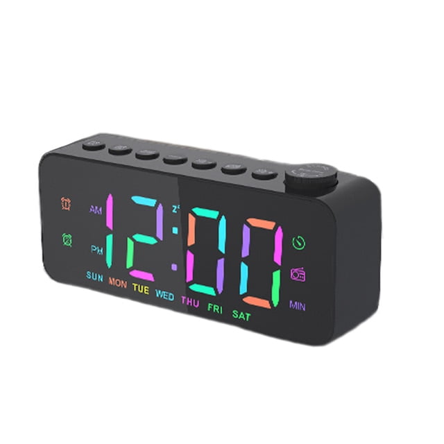 UMMH Radio Digital Alarm Clock 8 Colors RGB Color Changing Table
