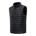 thumbnail image 2 of LNWUY Winter Vest for Men Solid Color Vests Big and Tall Stand-Up Collar Cold-Proof Thick Cotton Vest Coat, Sleeveless Warm Jacket Black XXL, 2 of 9