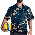 thumbnail image 4 of Tree Men's Casual Spread Collar Hawaiian Short Sleeve Button Down Summer Beach Tops, 4 of 6