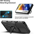 thumbnail image 5 of Sturdy Case for Xiaomi Poco F4 GT/Redmi K50 Gaming with Slide Camera Window, Heavy Duty Military Grade Protection Phone Cover 360°Rotate Ring Stand for Xiaomi Poco F4 GT SJ Black, 5 of 8