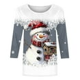 thumbnail image 4 of Christmas Shirt for Women Snowman Graphic Tee Holiday Top Short Sleeve Casual Cute Xmas T Shirt Winter Outfit, 4 of 4